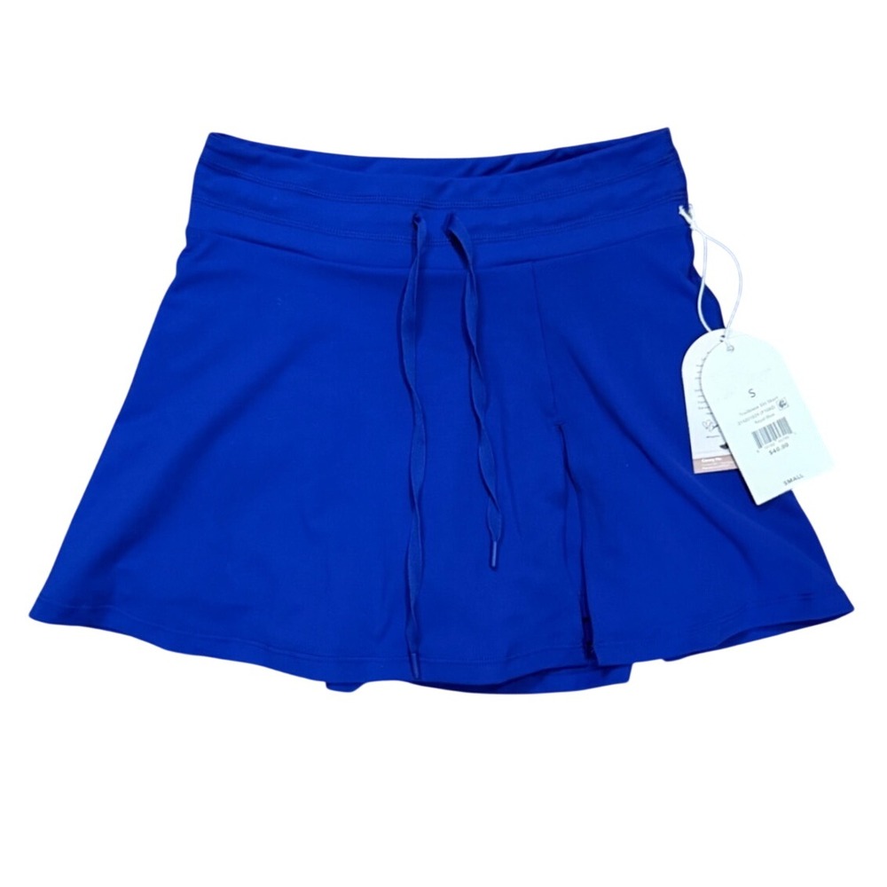 Blogilates Trailblaze Slit Skort Royal Blue Small NWT Built In Shorts Pockets
